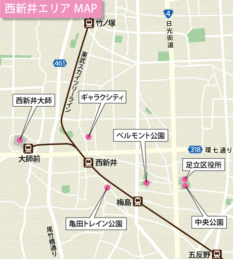 西新井エリア MAP